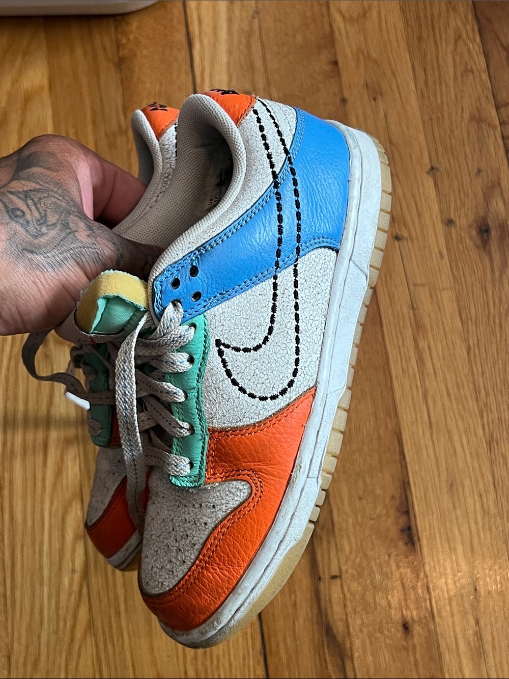 Nike dunk Kids Low-Top Sneakers in multicolored youth 3.5Y - Picture 3 of 9